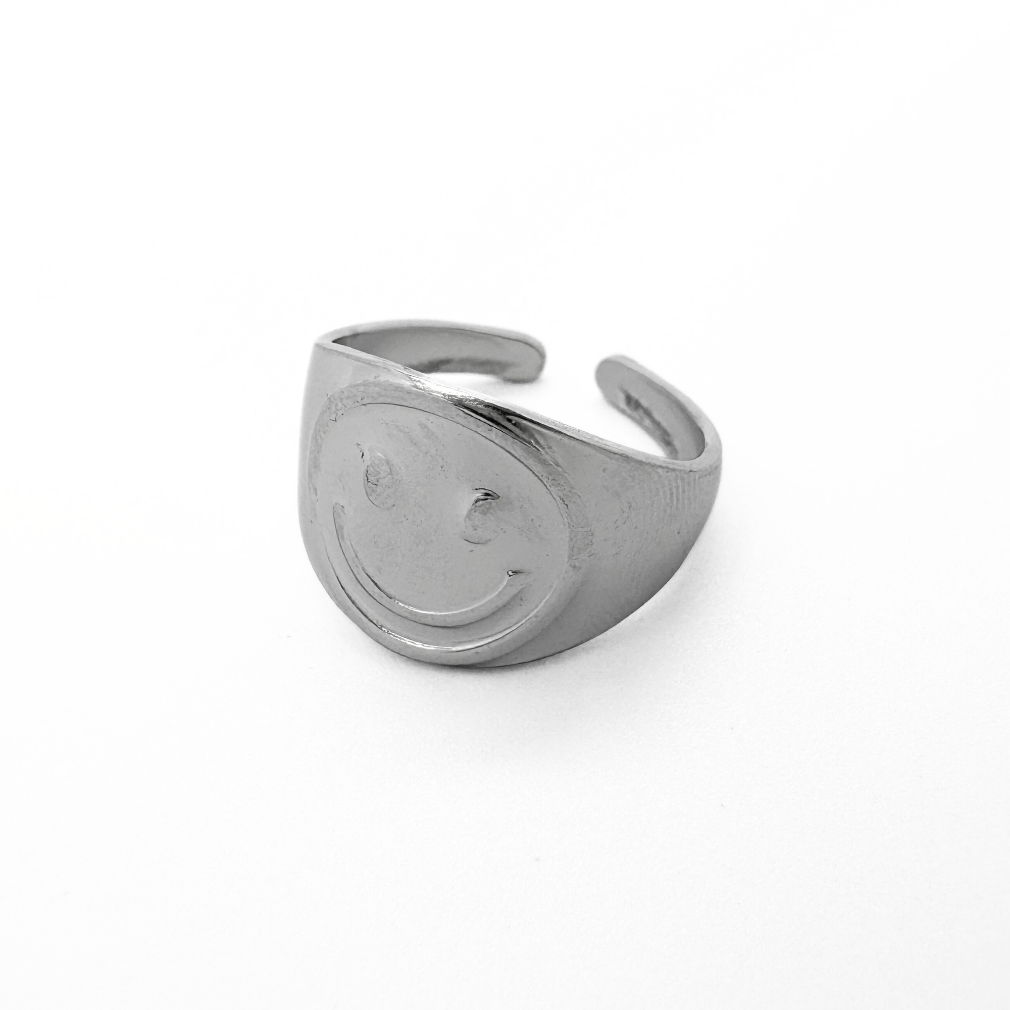 Smiley - Ring - Stainless Steel - Verstelbaar