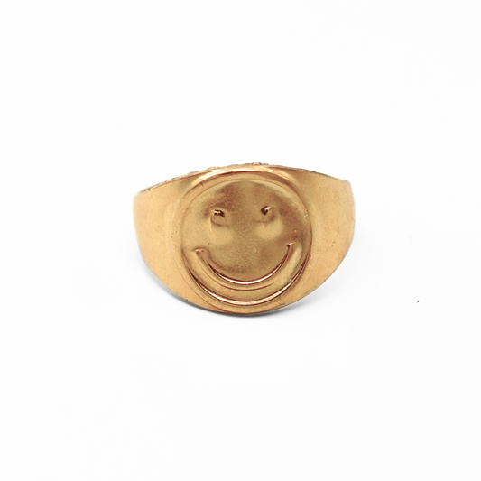 Smiley - Ring - Stainless Steel - Verstelbaar