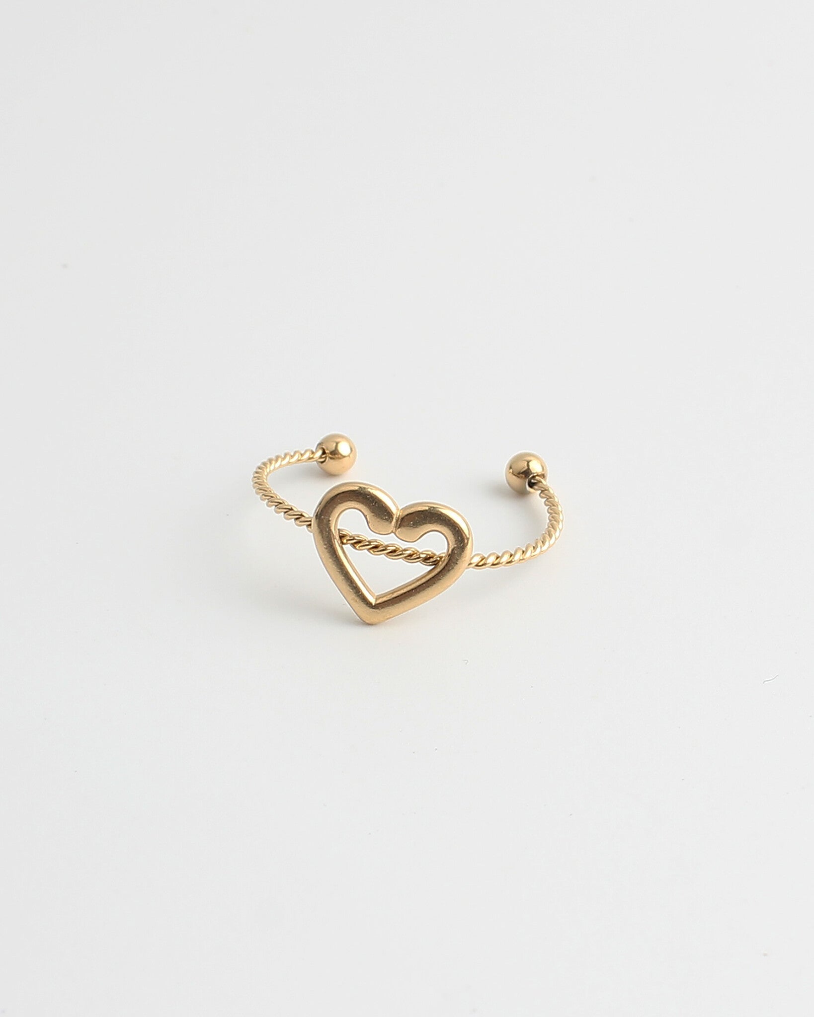 Open Heart - Ring - Stainless Steel - Verstelbaar