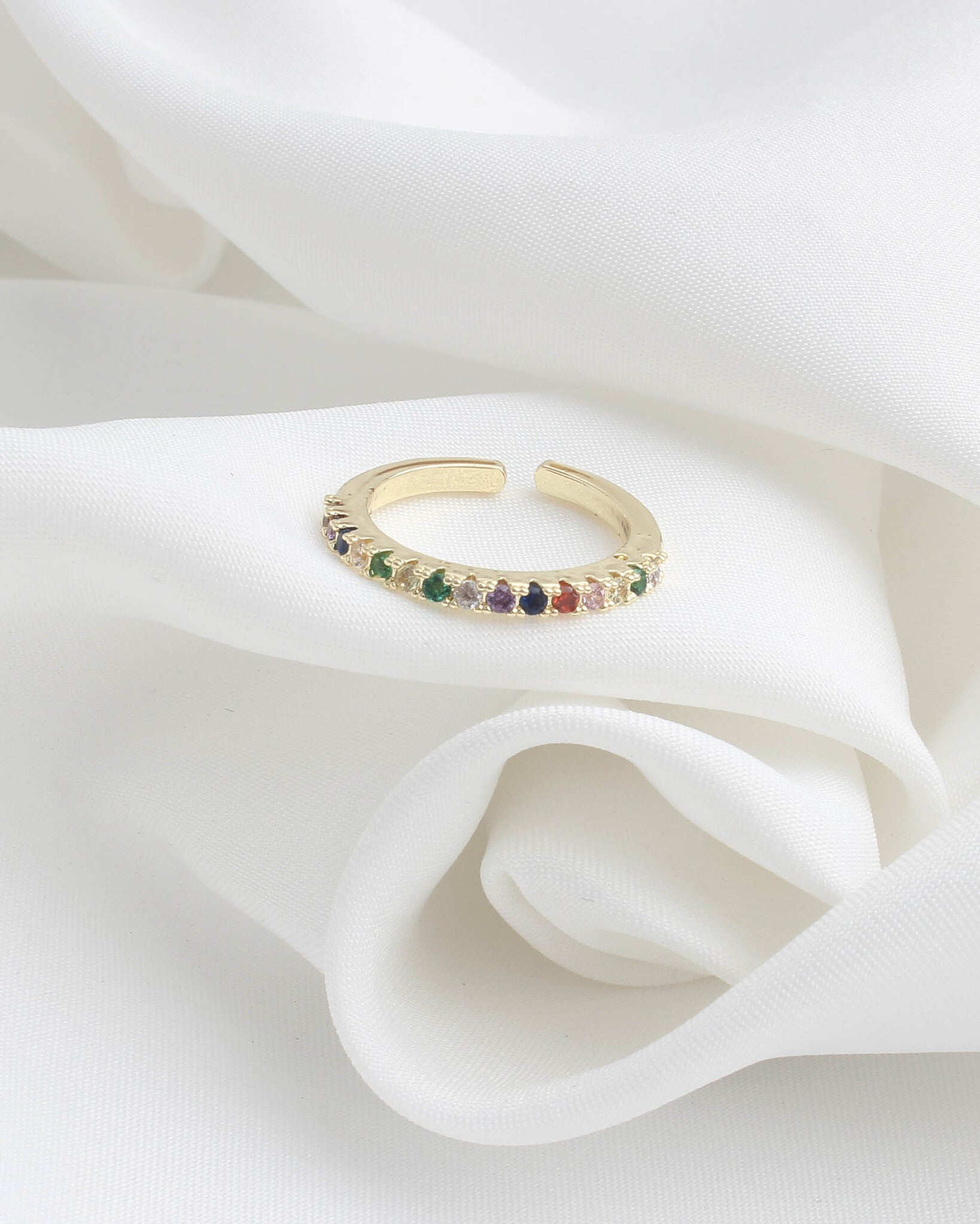 Multicolor Strass - Ring - Stainless Steel - Verstelbaar