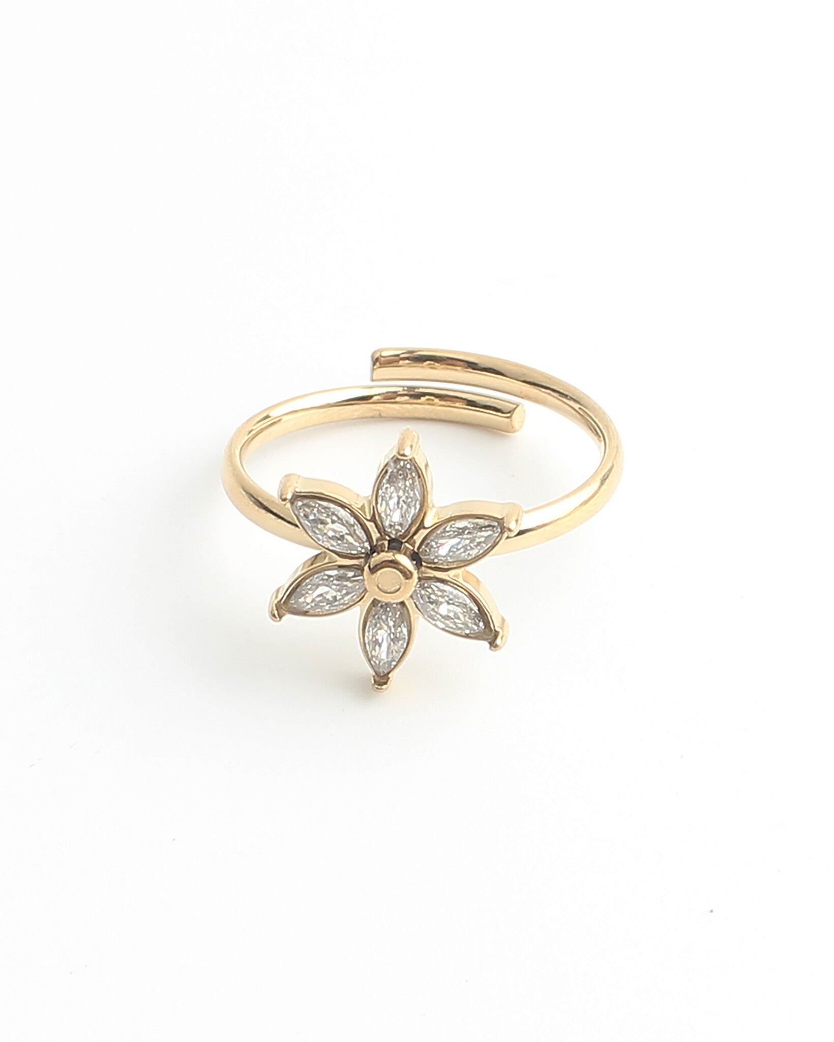 Shiny Flower - Ring - Stainless Steel - Verstelbaar