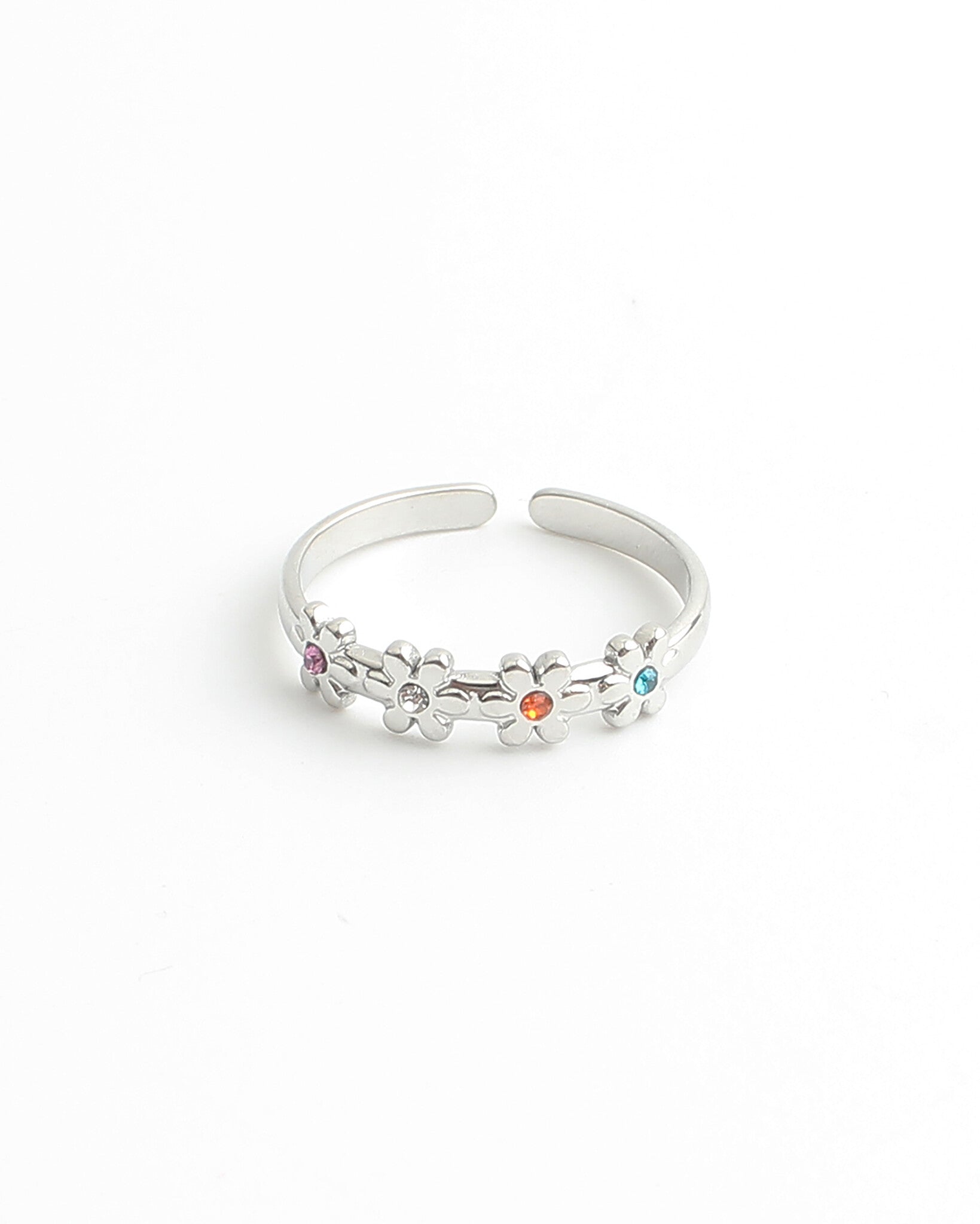 Lovely Flowers - Ring - Stainless Steel - Verstelbaar