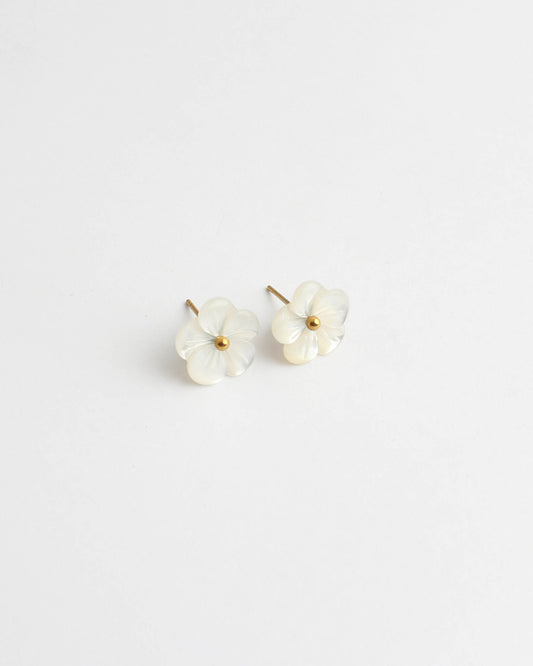 Shell Flower Stud - Stainless Steel