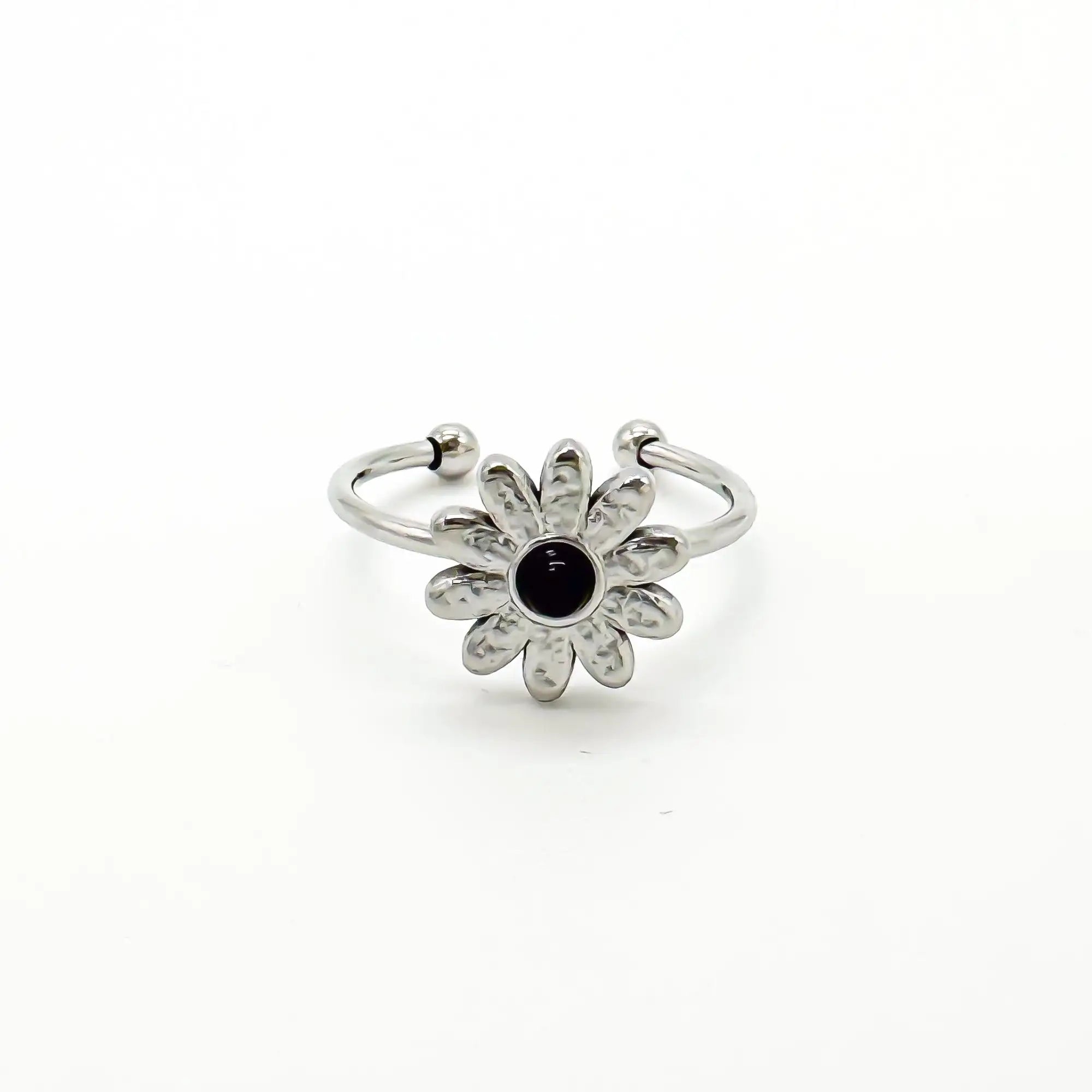 Daisy - Ring - Natuursteen - Stainless Steel - Verstelbaar