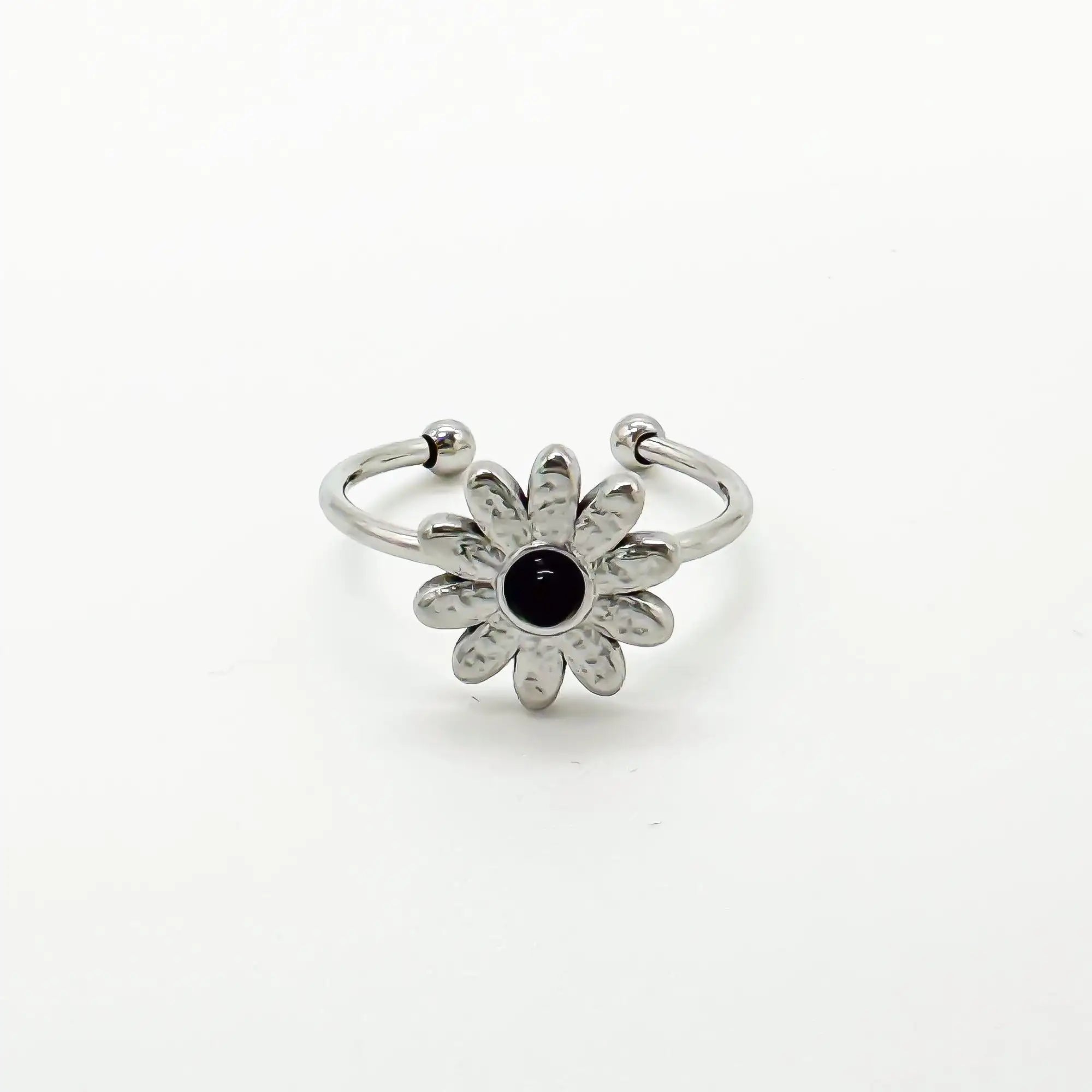 Daisy - Ring - Natuursteen - Stainless Steel - Verstelbaar