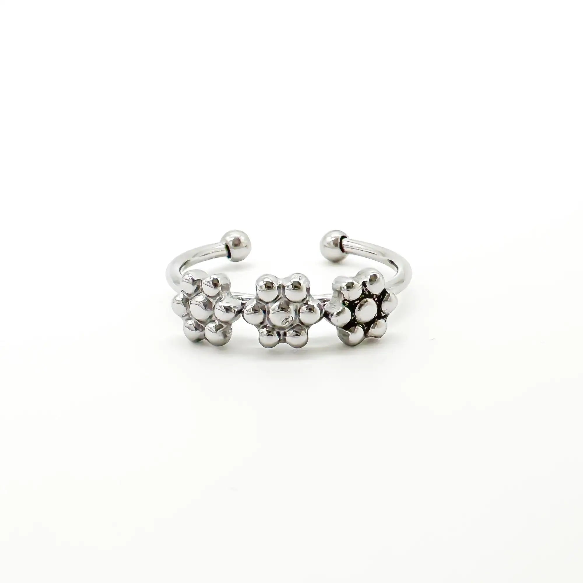 Trois Fleurs - Ring - Stainless Steel - Verstelbaar