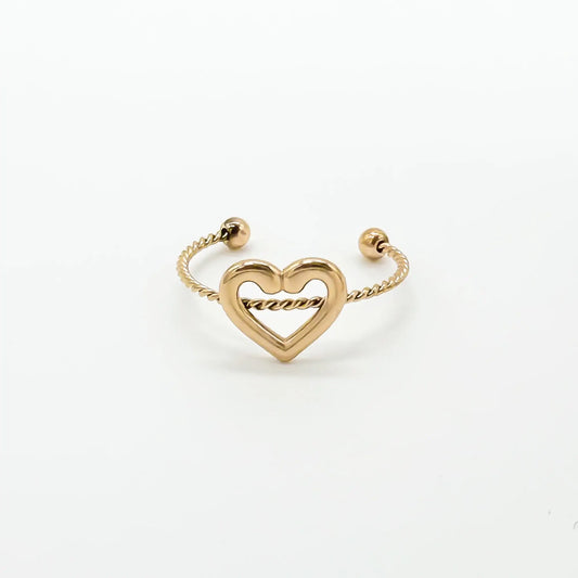 Minimalistic Heart - Ring - Stainless Steel - Verstelbaar