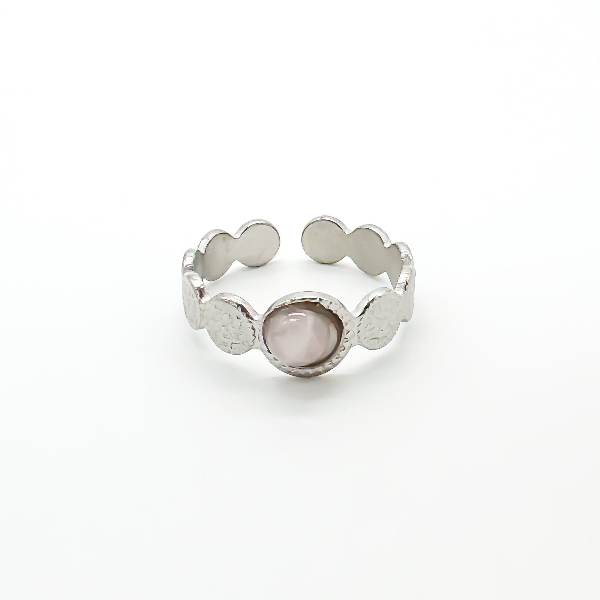 Noé - Ring - Natuursteen - Stainless Steel - Verstelbaar