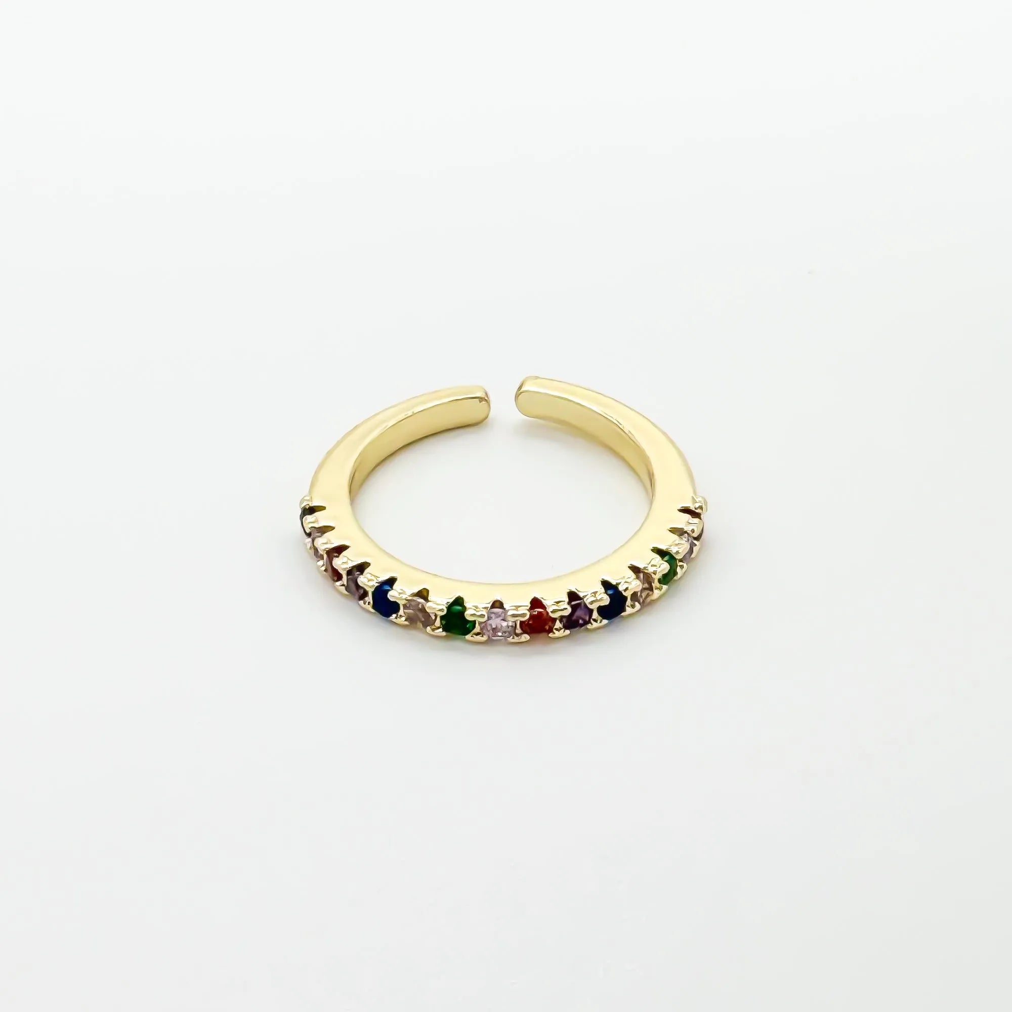 Multicolor Strass - Ring - Stainless Steel - Verstelbaar