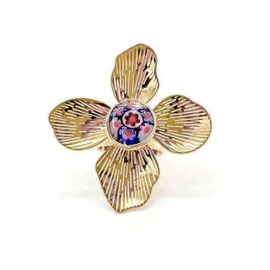 Mega Flower - Ring - Stainless Steel - Verstelbaar