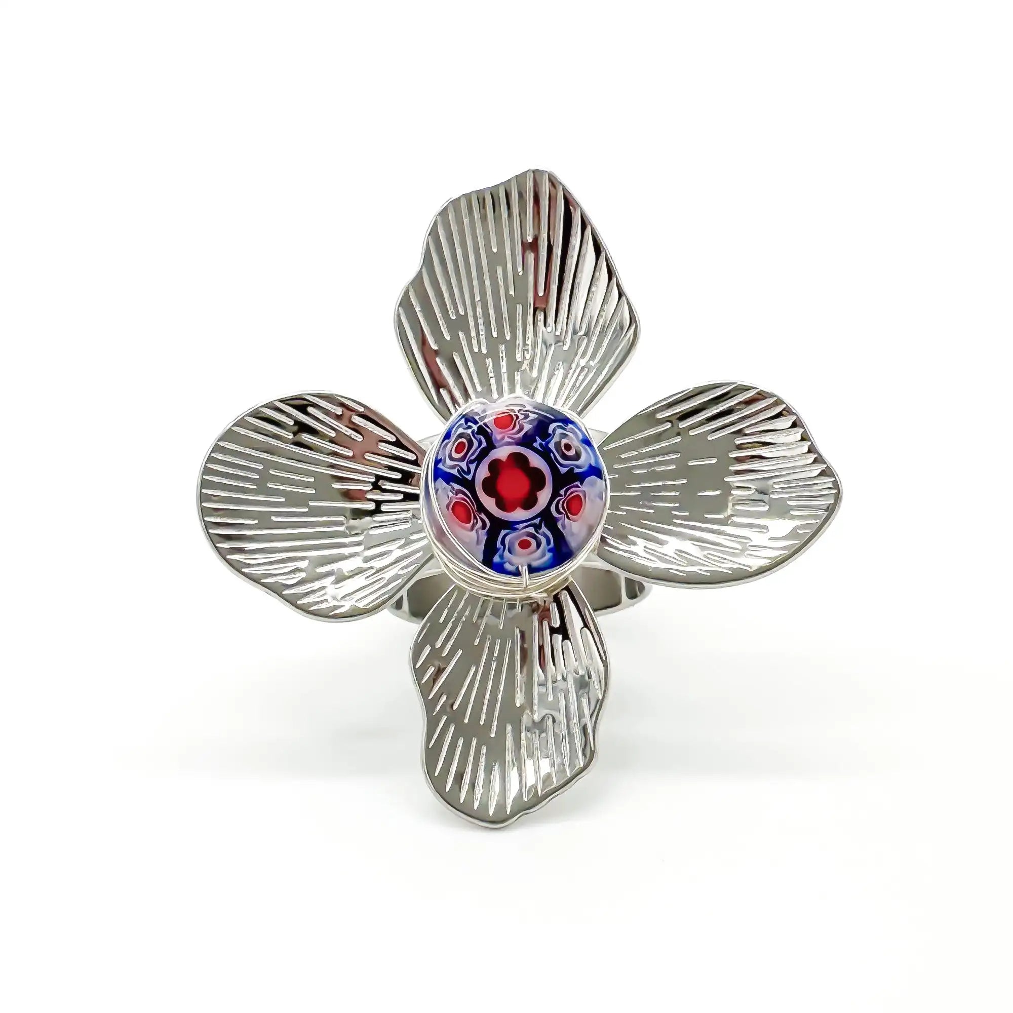 Mega Flower - Ring - Stainless Steel - Verstelbaar