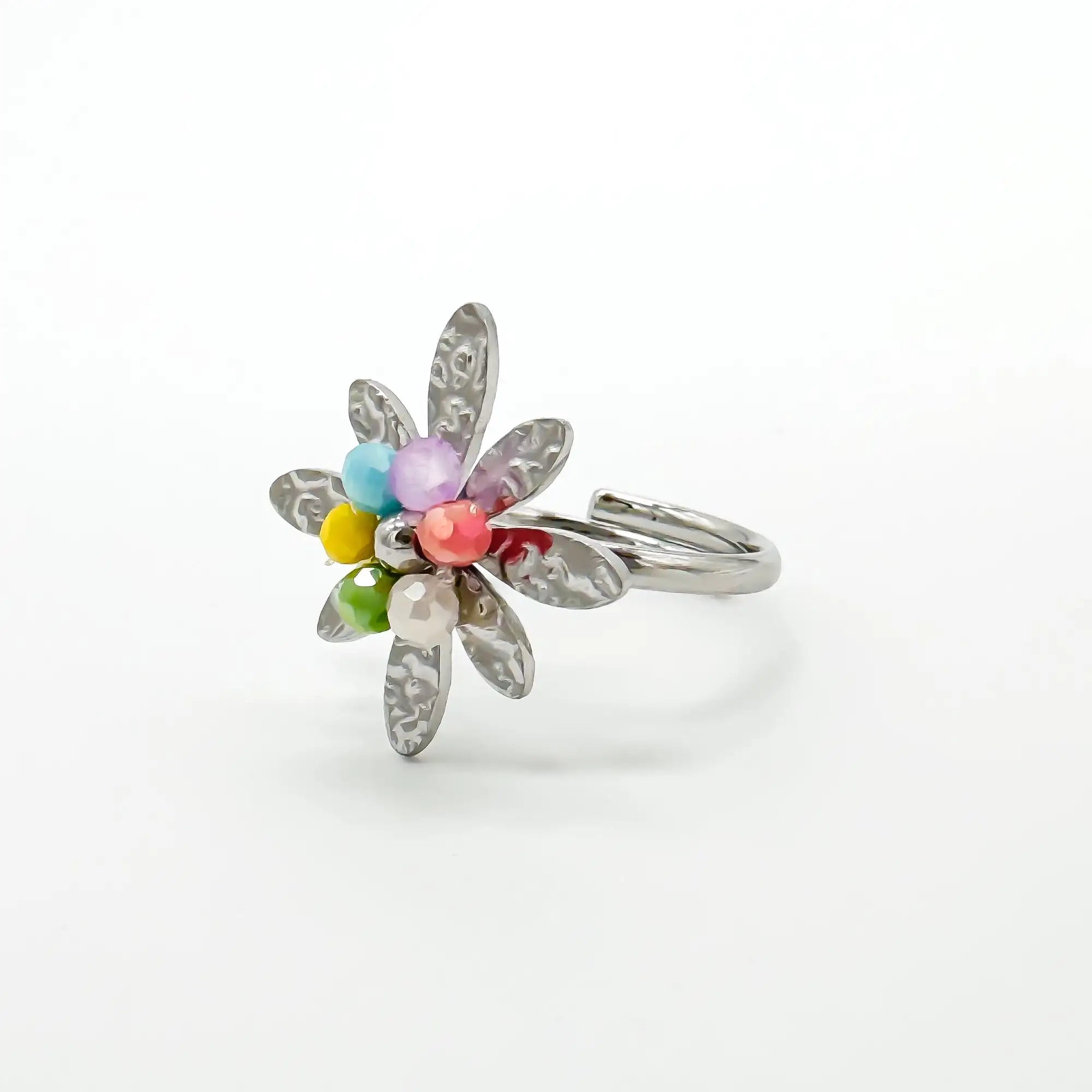 Colorful Flower - Ring - Stainless Steel - Verstelbaar