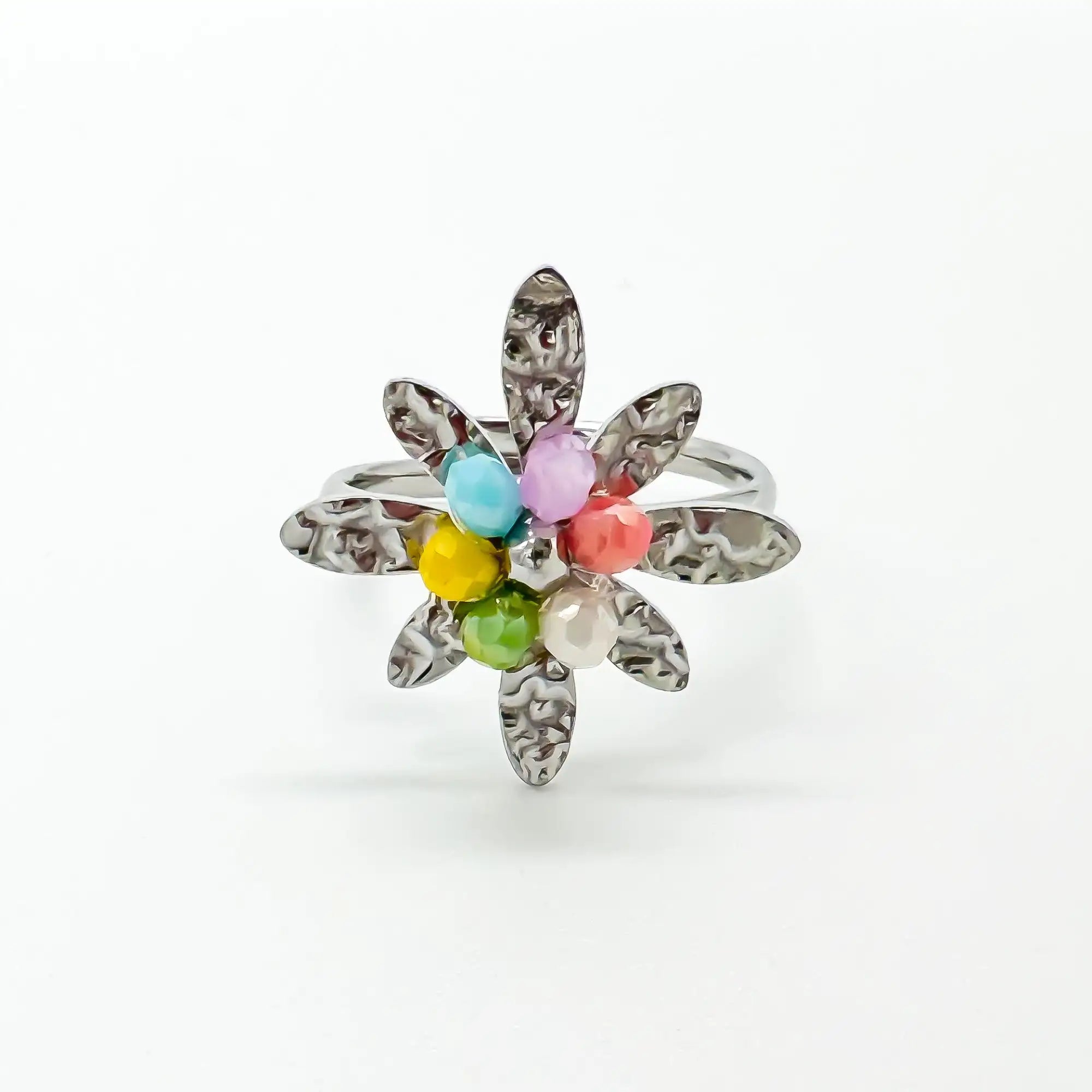 Colorful Flower - Ring - Stainless Steel - Verstelbaar