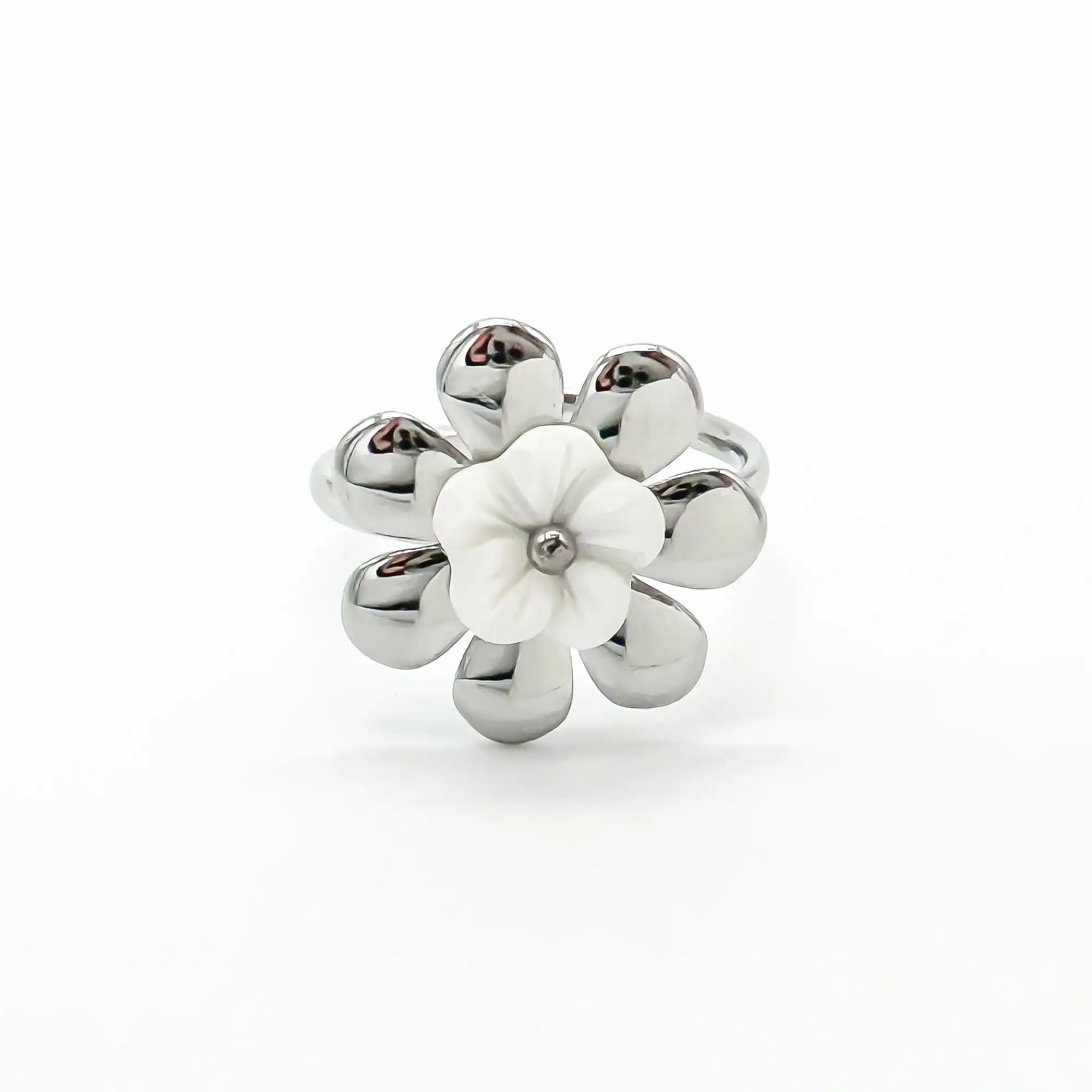 Shell Flower - Ring - Stainless Steel - Verstelbaar