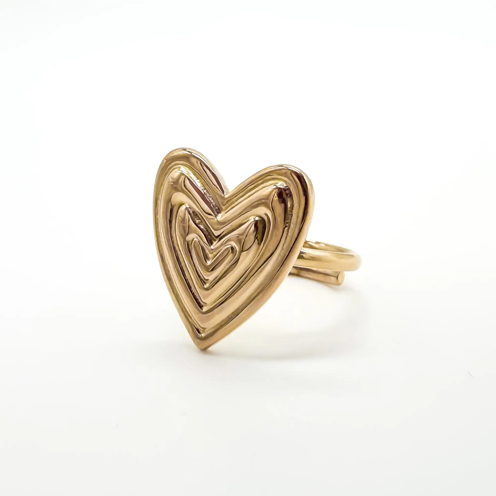 Groovy Heart - Ring - Stainless Steel - Verstelbaar