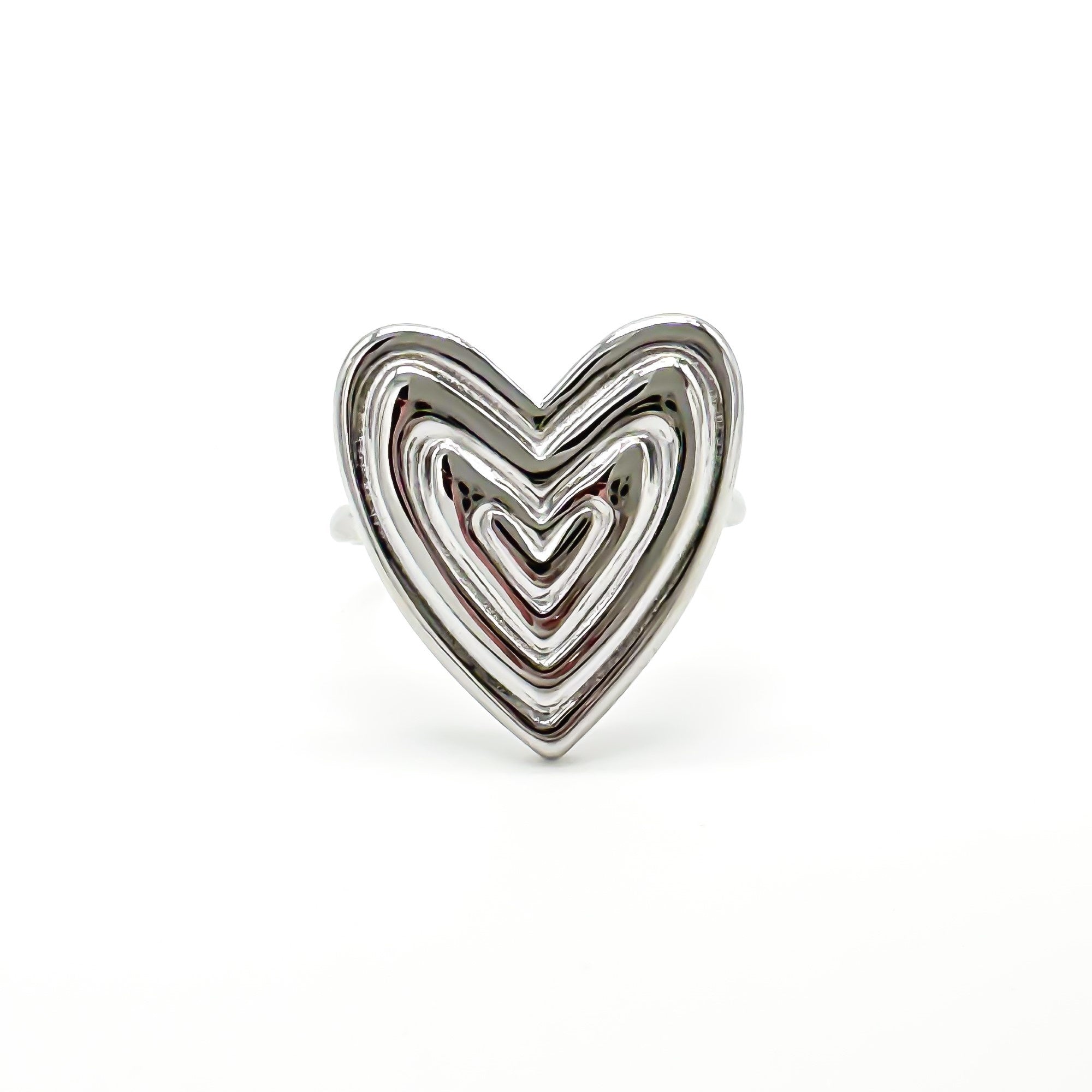 Groovy Heart - Ring - Stainless Steel - Verstelbaar