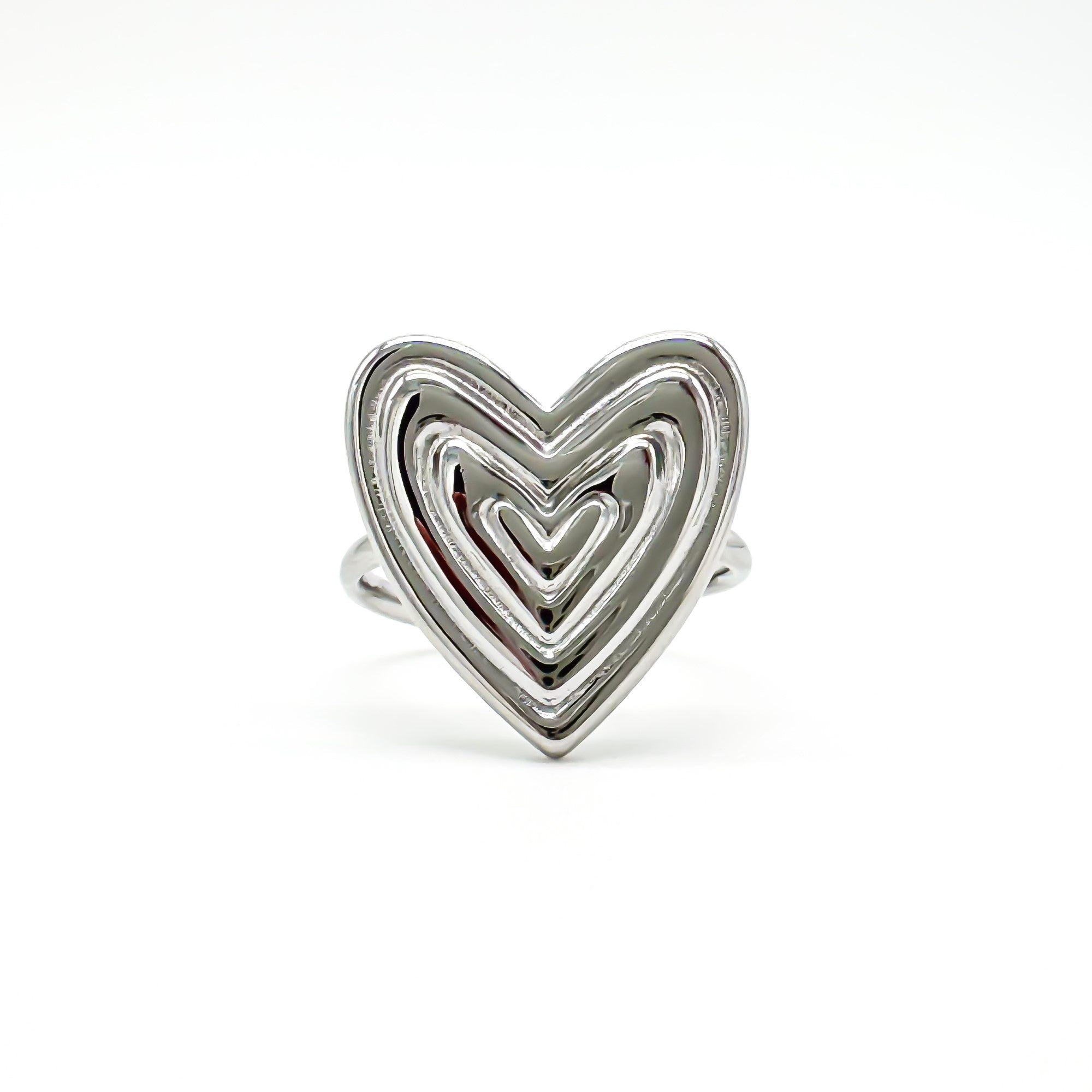 Groovy Heart - Ring - Stainless Steel - Verstelbaar