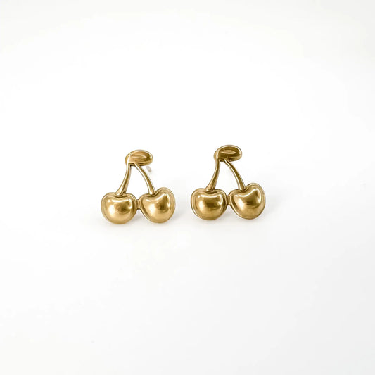 Cherry on top - Studs - Oorbellen - Goud