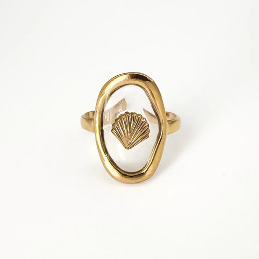 Shell - Ring  - Stainless Steel - Verstelbaar