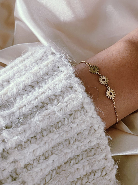 Daisy Flowers - Armband - Stainless Steel