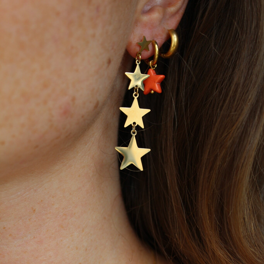 Stars, Stars, Stars - Oorbellen - Stainless Steel