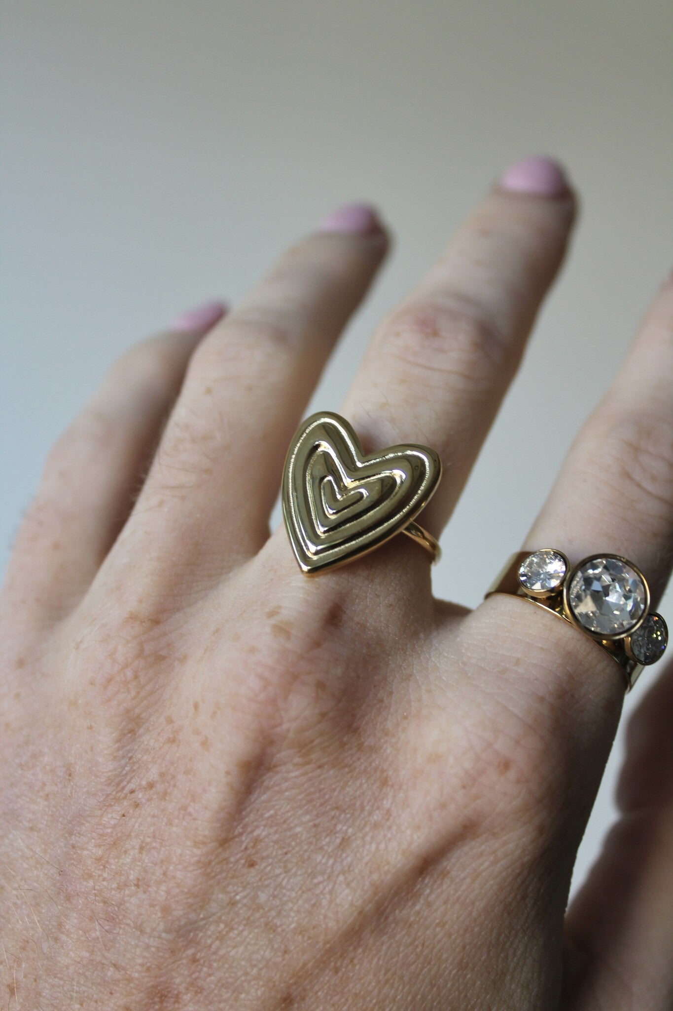 Groovy Heart - Ring - Stainless Steel - Verstelbaar