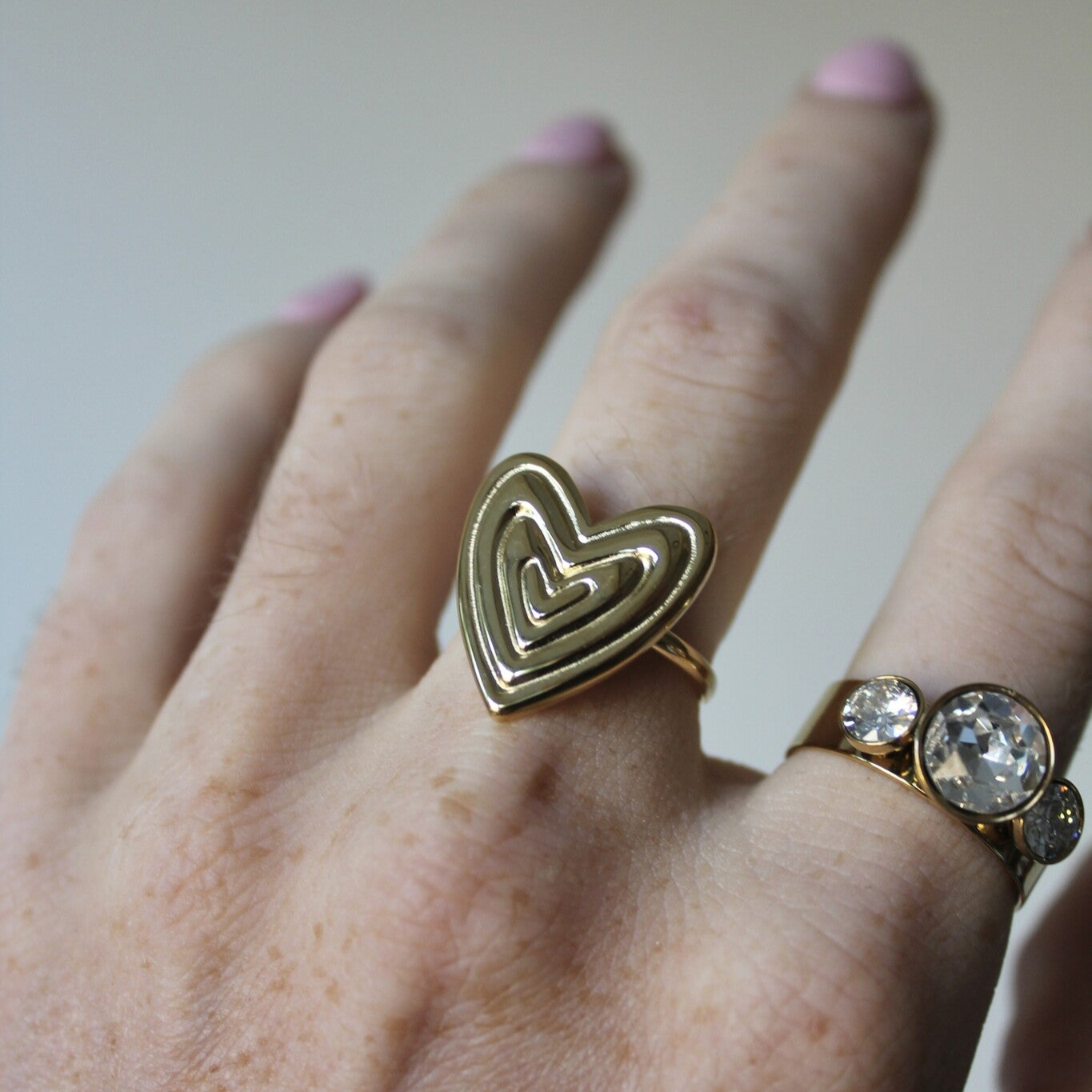 Groovy Heart - Ring - Stainless Steel - Verstelbaar