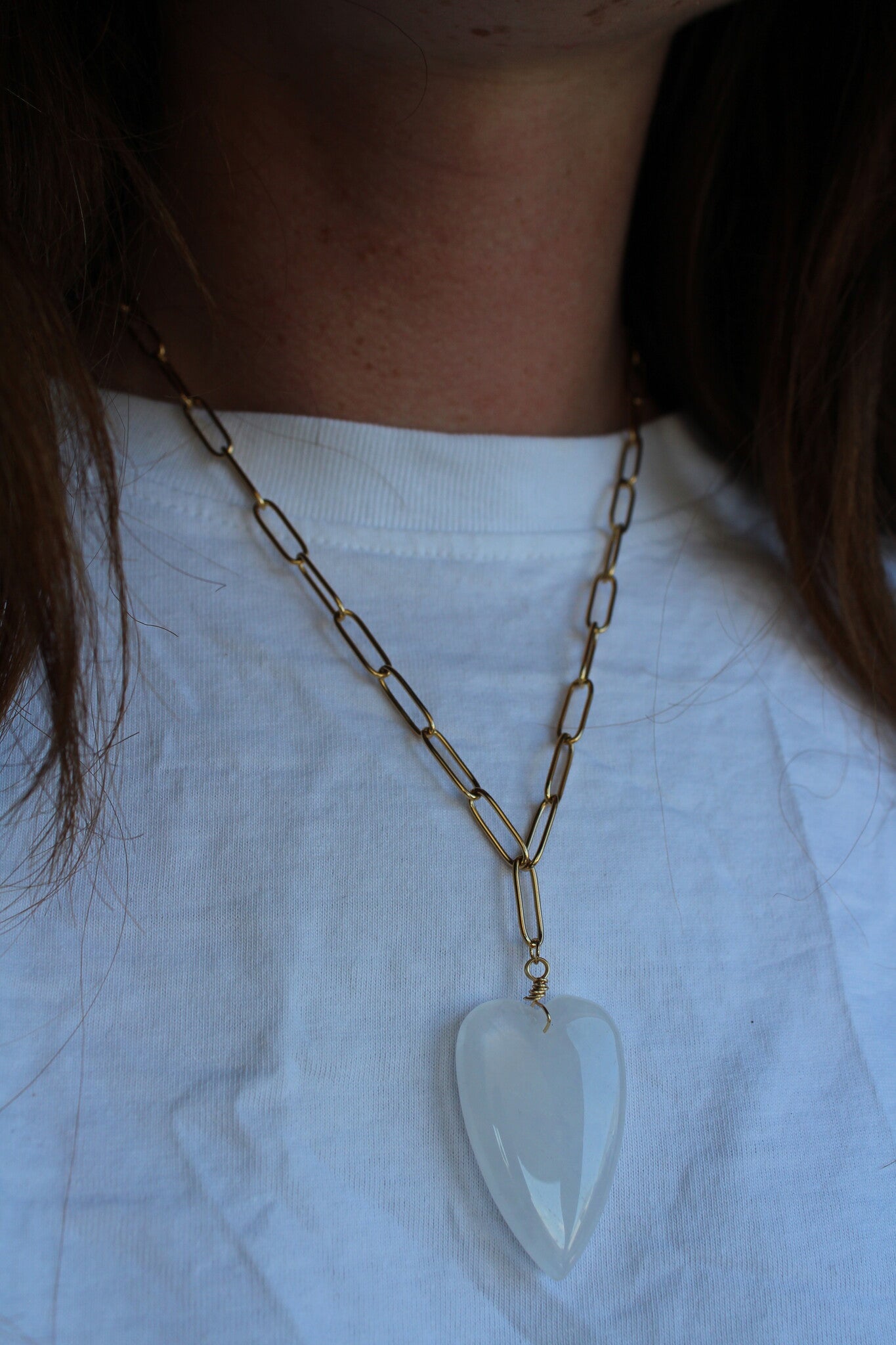 Natural Stone Heart - Ketting - Natuursteen - Stainless Steel