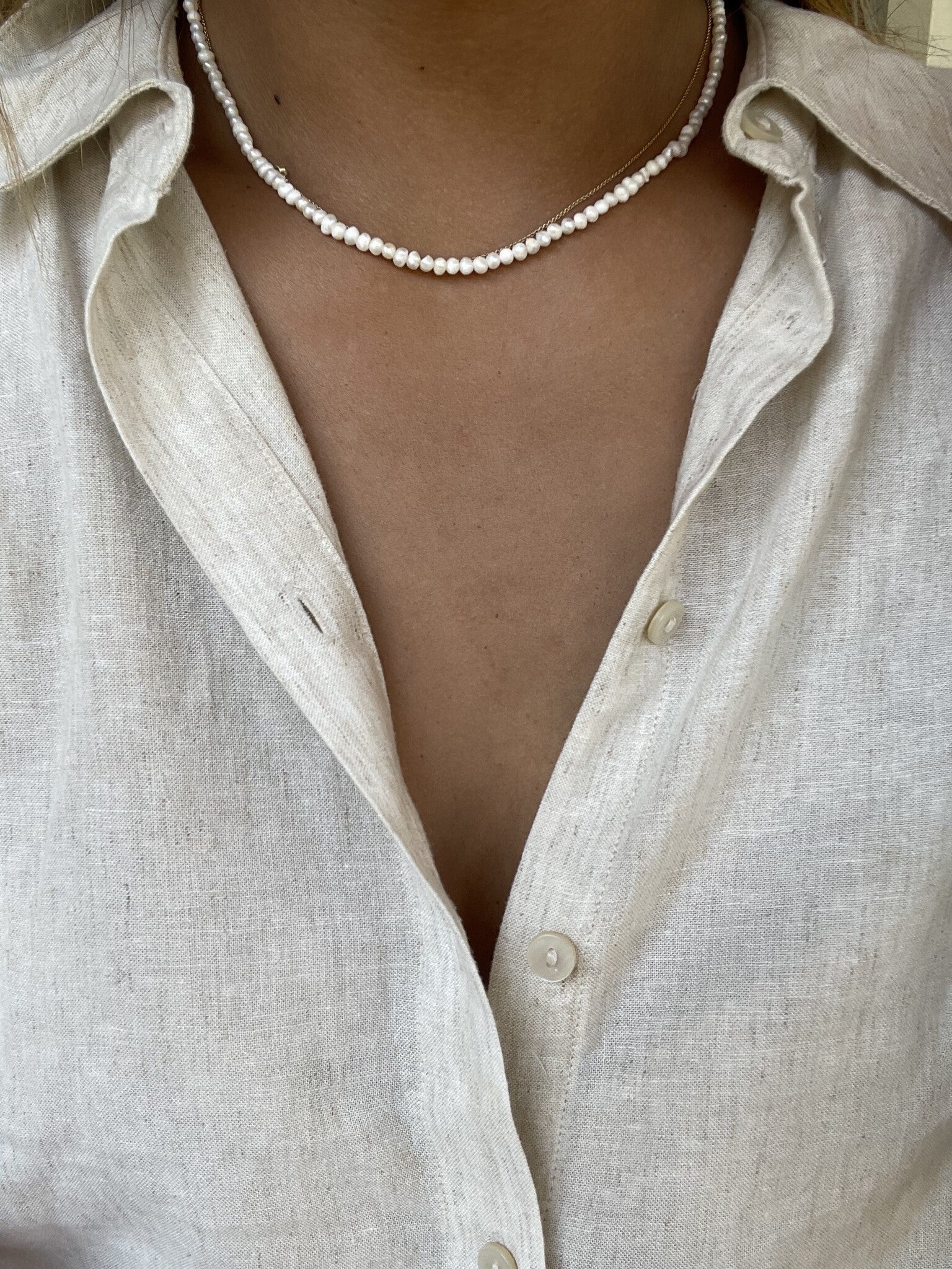 100% Real Fresh Water Pearl - Ketting - Stainless Steel