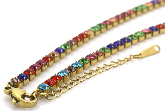 Rainbow glitter - Armband - Stainless Steel