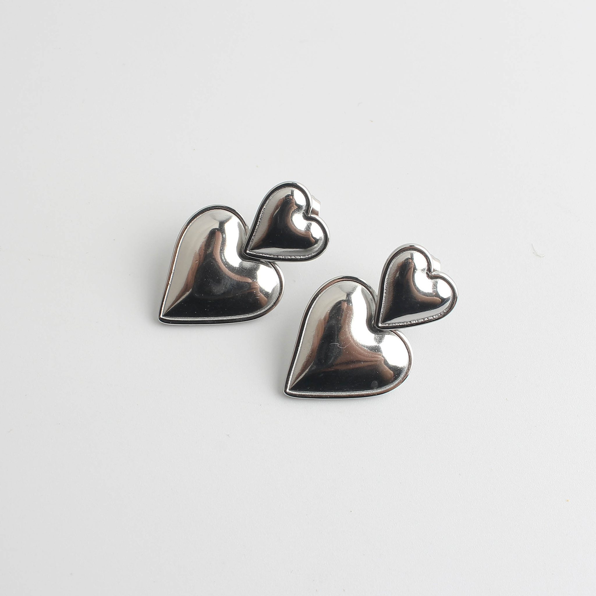 Two Hearts - Oorbellen - Stainless Steel